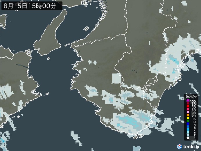 和歌山県の雨雲レーダー(2023年08月05日)