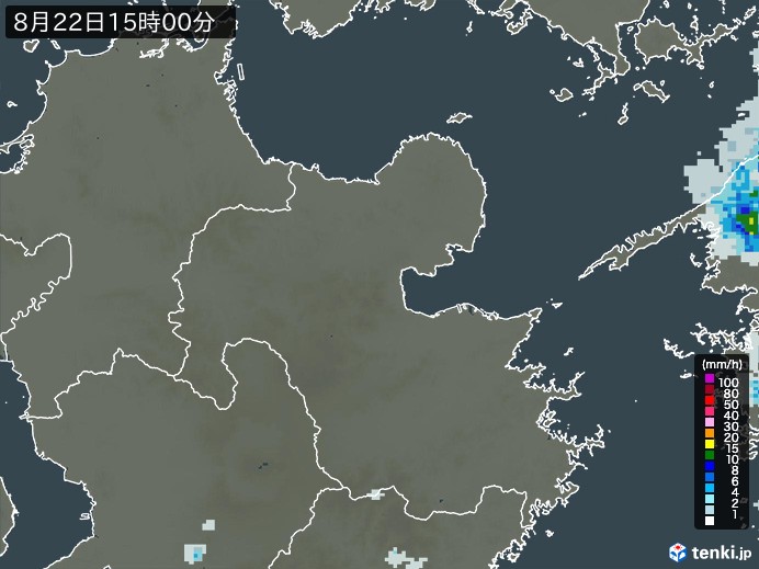 大分県の雨雲レーダー(2023年08月22日)