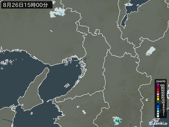 大阪府の雨雲レーダー(2023年08月26日)