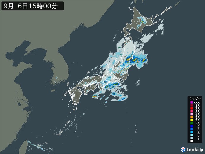 雨雲レーダー(2023年09月06日)