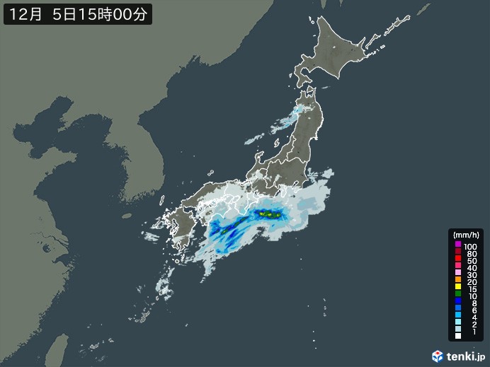 雨雲レーダー(2023年12月05日)