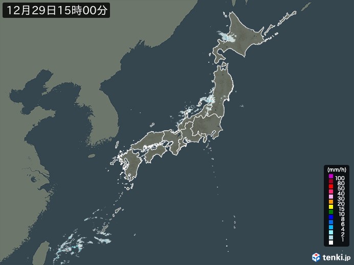 雨雲レーダー(2023年12月29日)