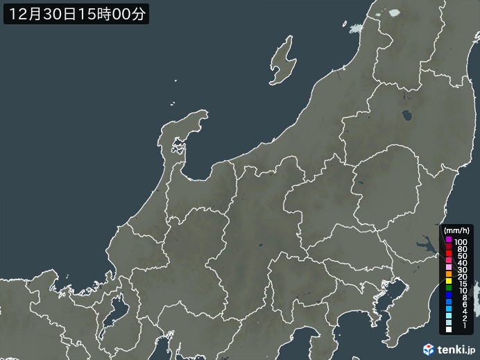 北陸地方の雨雲レーダー(2023年12月30日)