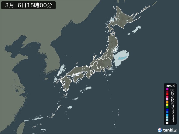 雨雲レーダー(2024年03月06日)