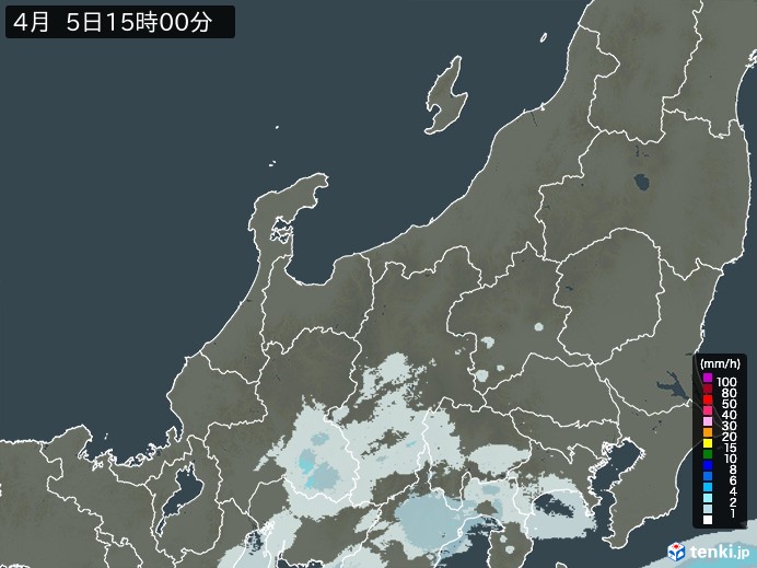 北陸地方の雨雲レーダー(2024年04月05日)