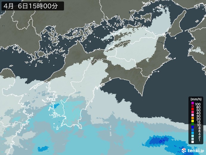 四国地方の雨雲レーダー(2024年04月06日)