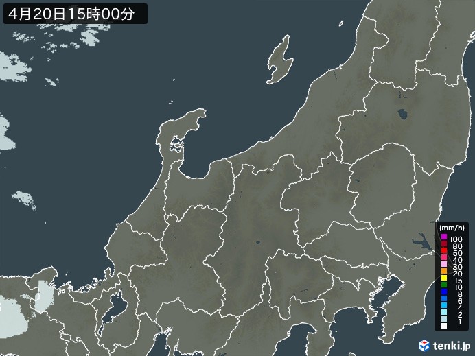 北陸地方の雨雲レーダー(2024年04月20日)