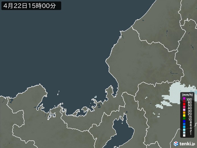 福井県の雨雲レーダー(2024年04月22日)