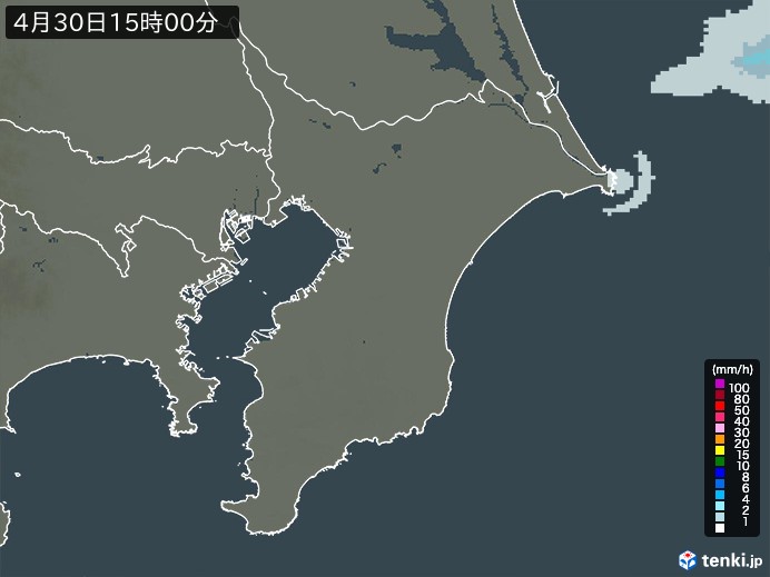 千葉県の雨雲レーダー(2024年04月30日)