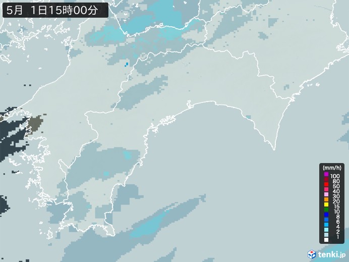 高知県の雨雲レーダー(2024年05月01日)