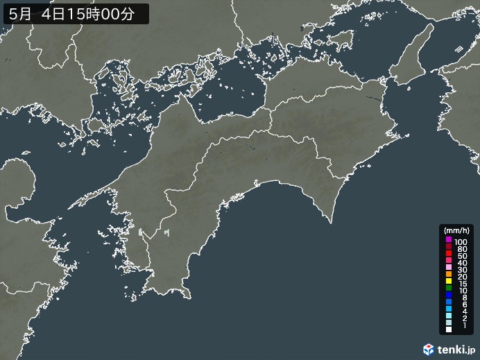 四国地方の雨雲レーダー(2024年05月04日)