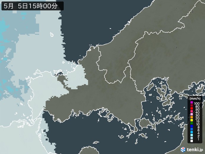 山口県の雨雲レーダー(2024年05月05日)