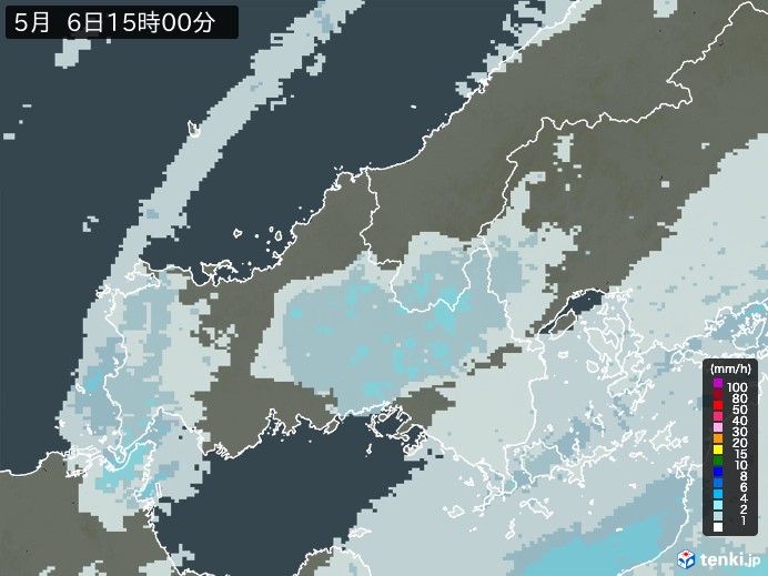 山口県の雨雲レーダー(2024年05月06日)