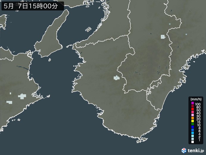和歌山県の雨雲レーダー(2024年05月07日)