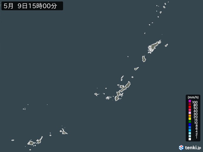沖縄地方の雨雲レーダー(2024年05月09日)