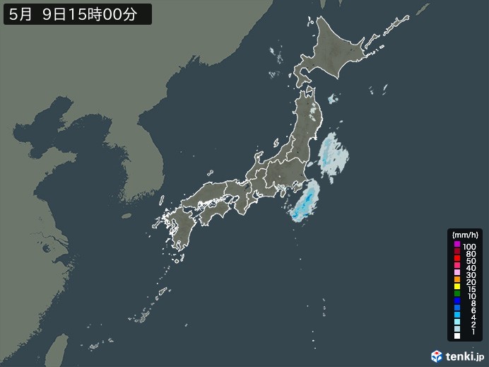 雨雲レーダー(2024年05月09日)