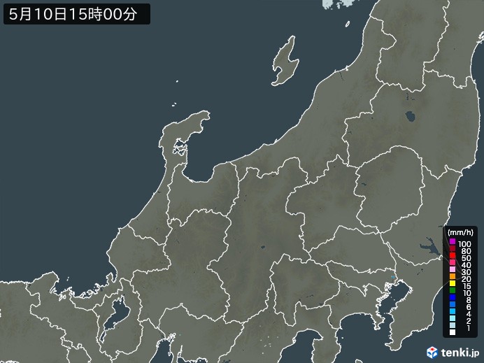 北陸地方の雨雲レーダー(2024年05月10日)