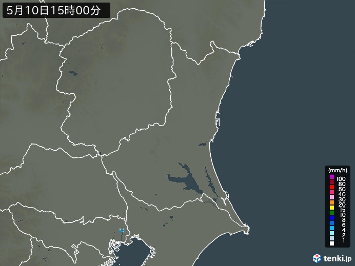茨城県の雨雲レーダー(2024年05月10日)