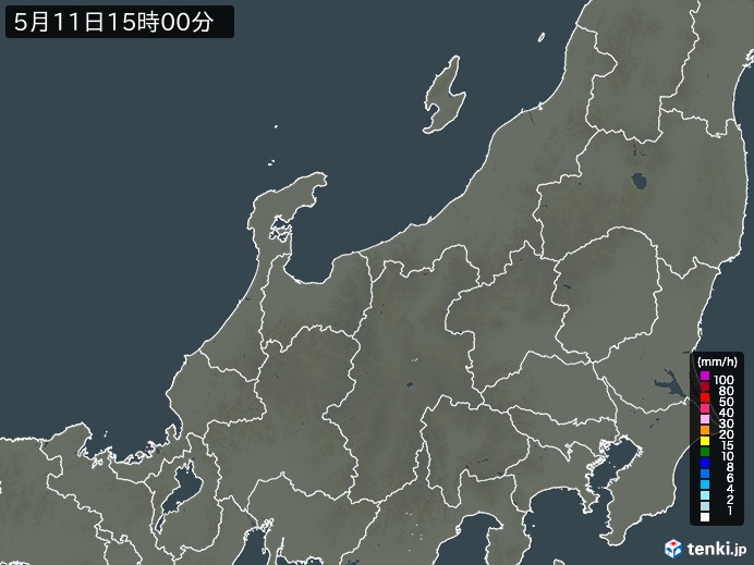北陸地方の雨雲レーダー(2024年05月11日)