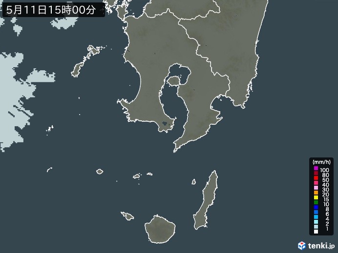 鹿児島県の雨雲レーダー(2024年05月11日)