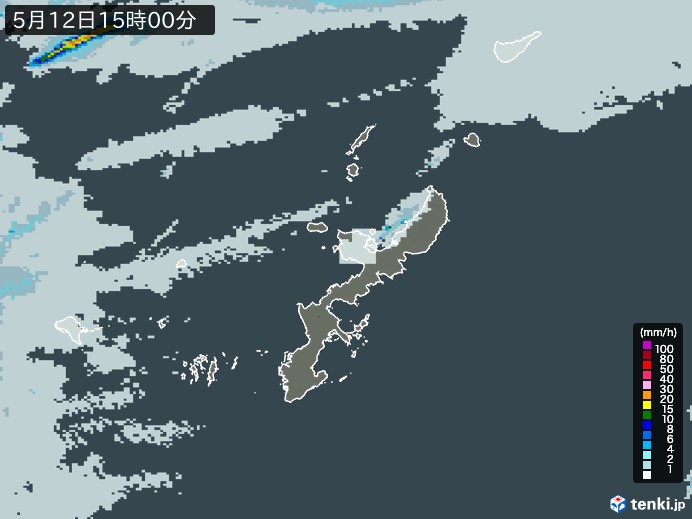 沖縄県の雨雲レーダー(2024年05月12日)