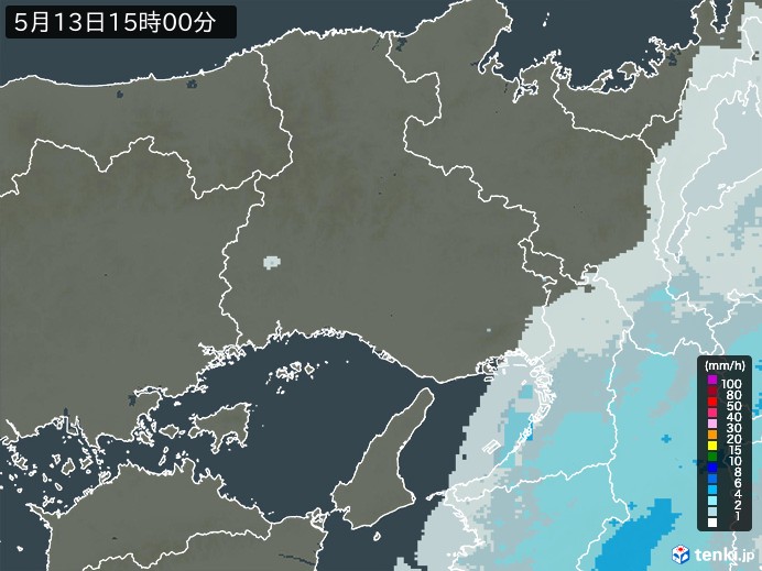 兵庫県の雨雲レーダー(2024年05月13日)