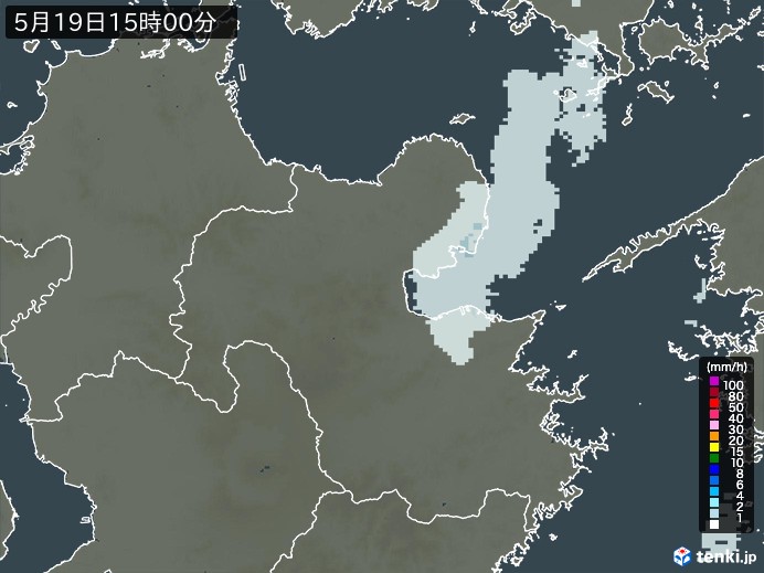 大分県の雨雲レーダー(2024年05月19日)