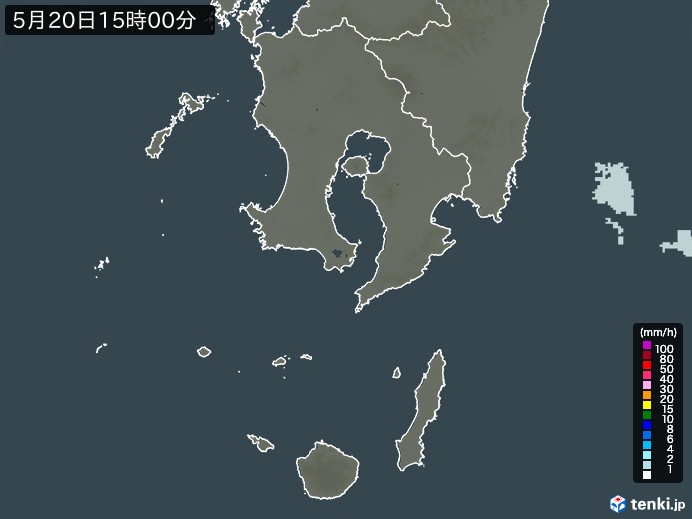 鹿児島県の雨雲レーダー(2024年05月20日)