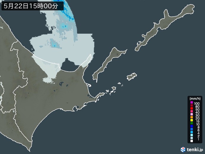 道東の雨雲レーダー(2024年05月22日)