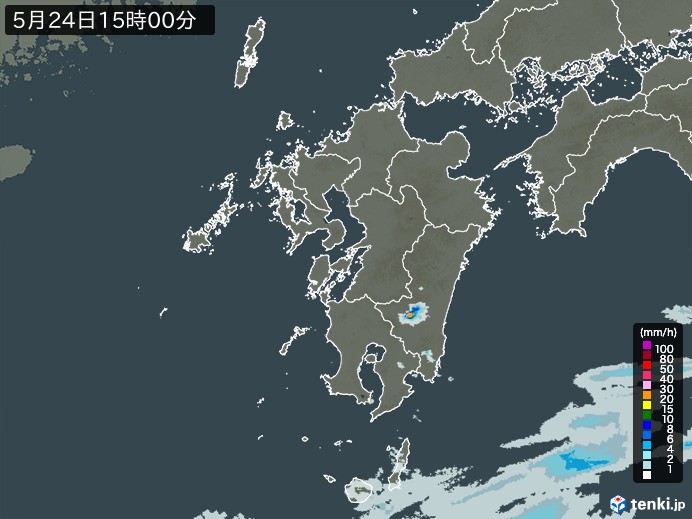 九州地方の雨雲レーダー(2024年05月24日)