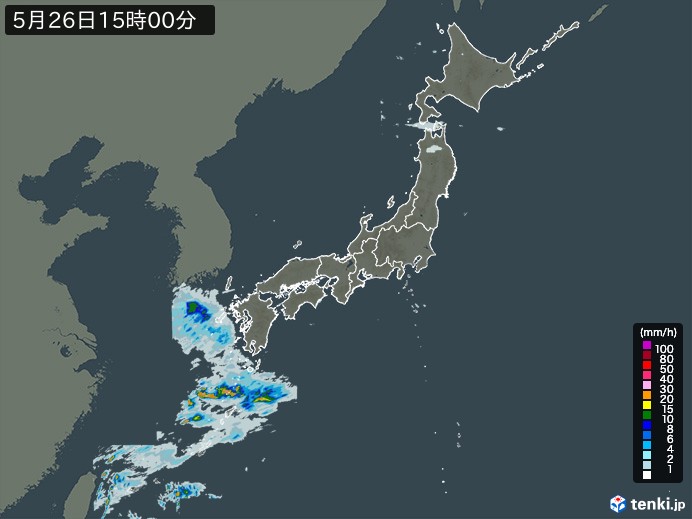 雨雲レーダー(2024年05月26日)
