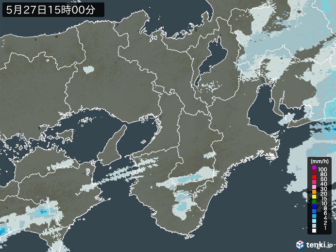 近畿地方の雨雲レーダー(2024年05月27日)