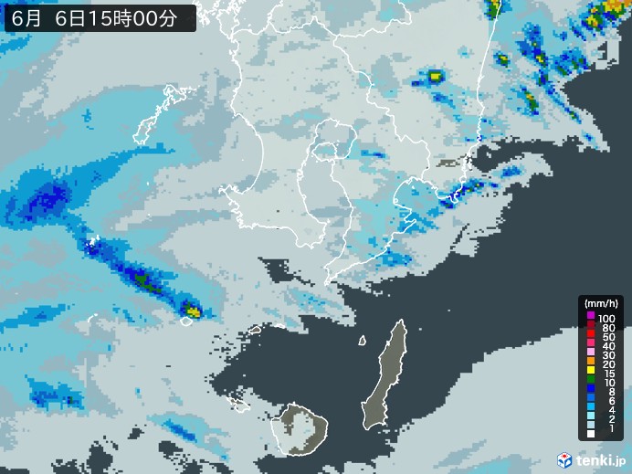 鹿児島県の雨雲レーダー(2024年06月06日)
