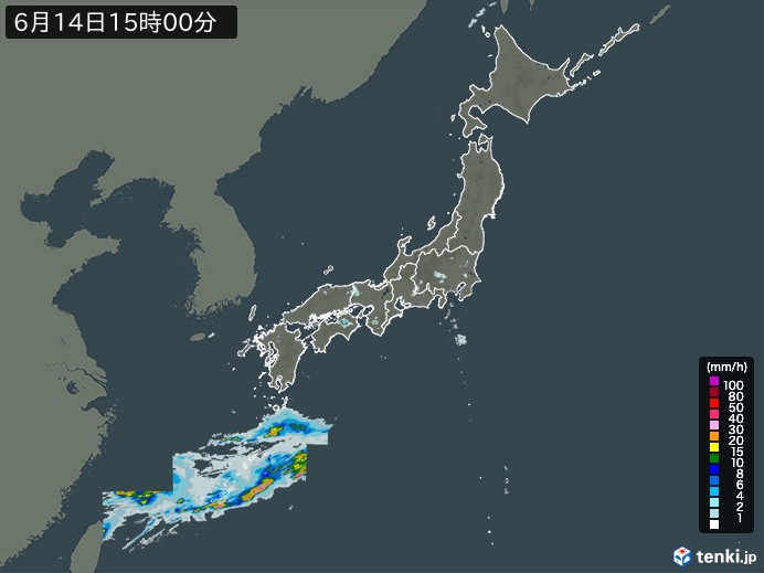 雨雲レーダー(2024年06月14日)