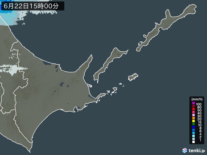 道東の雨雲レーダー(2024年06月22日)