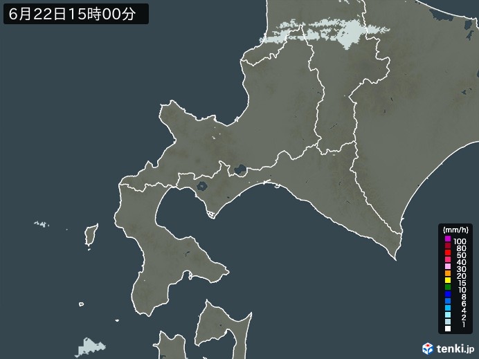 道南の雨雲レーダー(2024年06月22日)