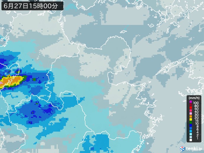 大分県の雨雲レーダー(2024年06月27日)