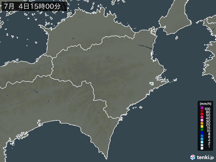 徳島県の雨雲レーダー(2024年07月04日)