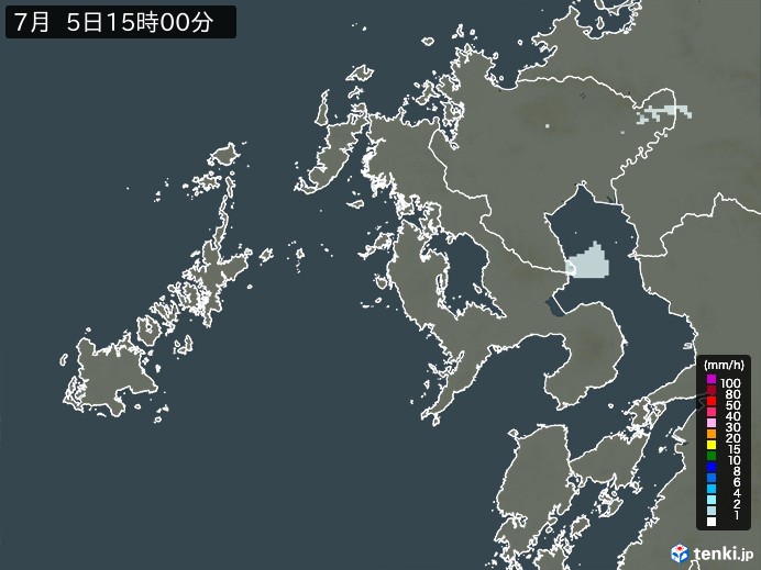 長崎県の雨雲レーダー(2024年07月05日)