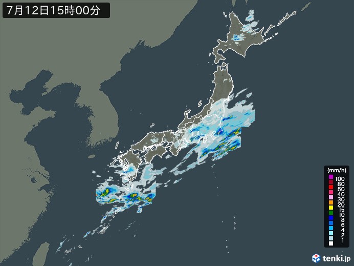 雨雲レーダー(2024年07月12日)