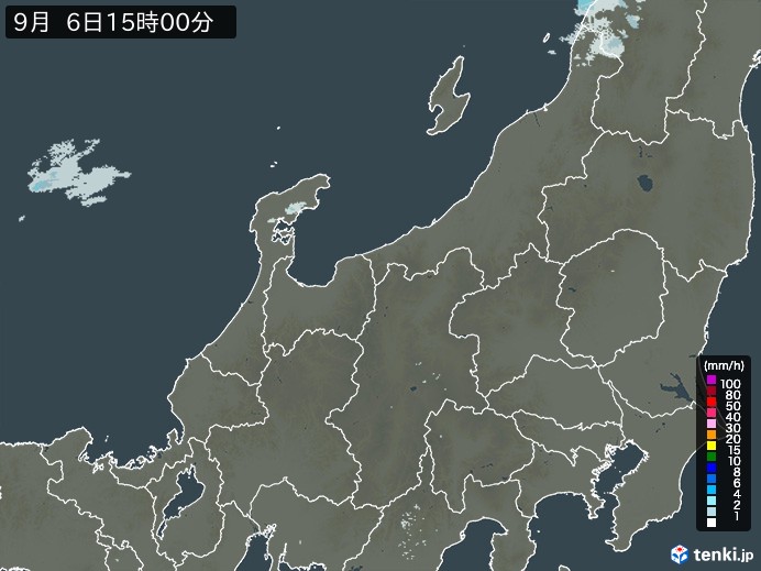 北陸地方の雨雲レーダー(2024年09月06日)