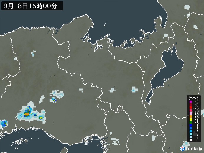 京都府の雨雲レーダー(2024年09月08日)