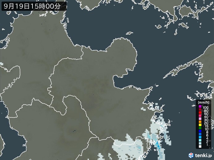 大分県の雨雲レーダー(2024年09月19日)