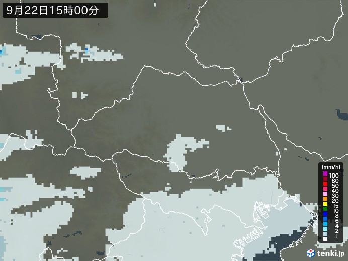 埼玉県の雨雲レーダー(2024年09月22日)