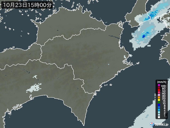 徳島県の雨雲レーダー(2024年10月23日)