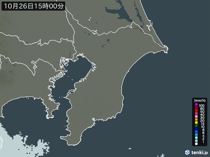 千葉県の雨雲レーダー(2024年10月26日)