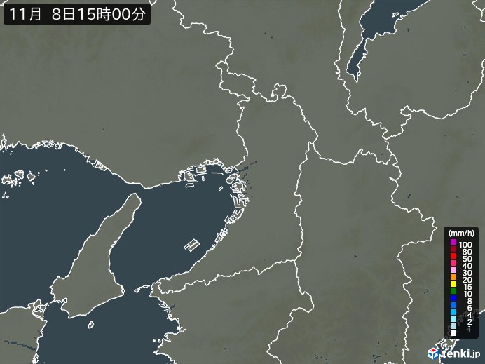 大阪府の雨雲レーダー(2024年11月08日)