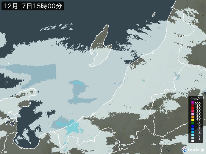 新潟県の雨雲レーダー(2024年12月07日)