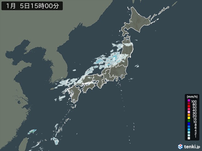 雨雲レーダー(2025年01月05日)