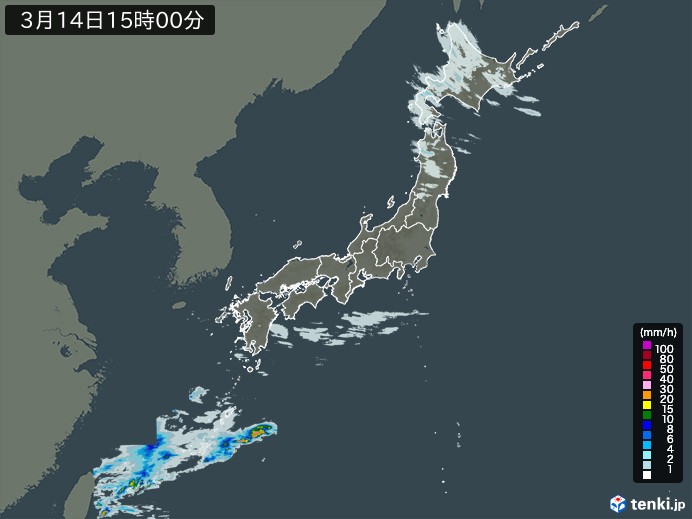 雨雲レーダー(2025年03月14日)